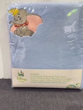 Disney Baby Dumbo Light Blue Embroidered Changing Pad Cover